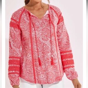 Coolibar Red Paisley Women's Blouse
